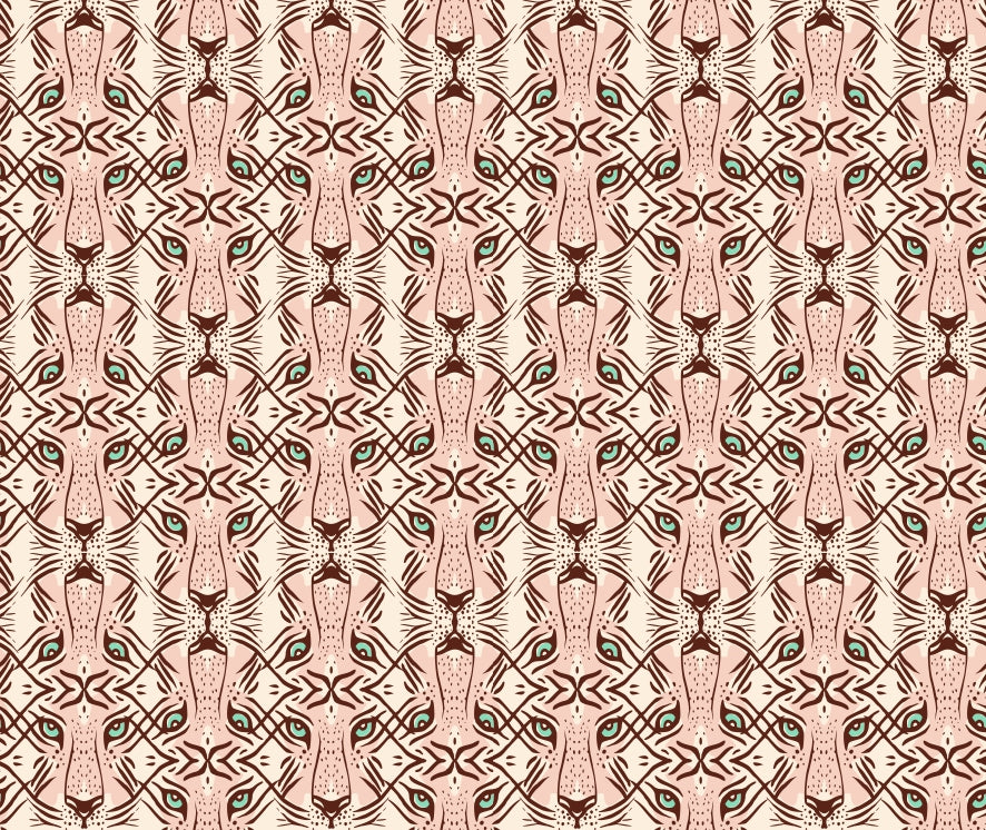 Feline Gaze Whimsical Wallpaper in your room