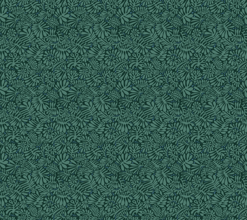 Emerald Matisse Foliage Wallpaper in your room — zoomed