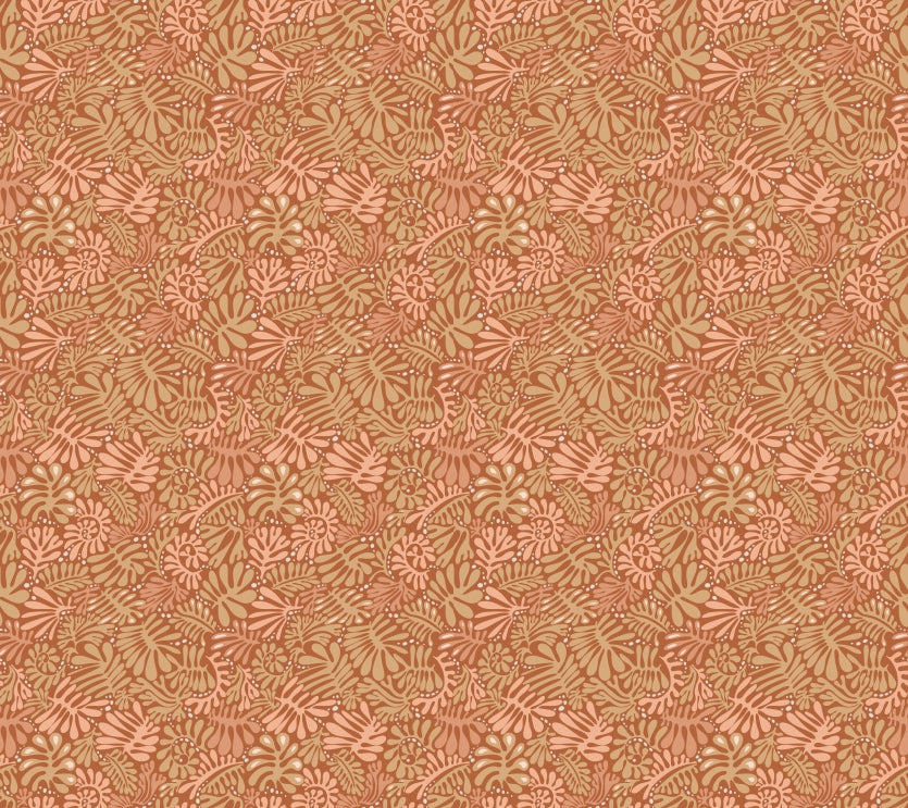 Rustic Matisse leaf wallpaper