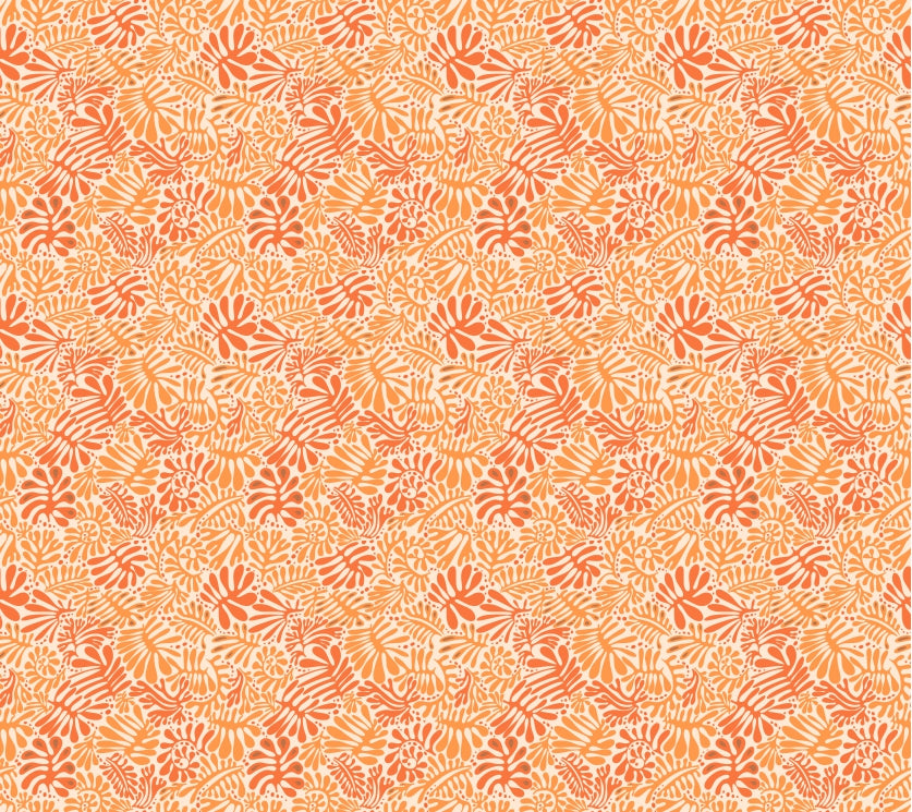 Tangerine Leaf Wallpaper in your room — zoomed