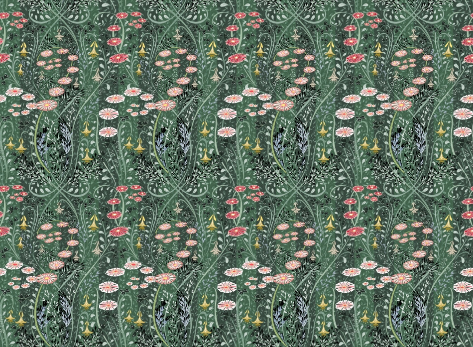 Enchanting Meadow Inspired Wallpaper in your room — zoomed