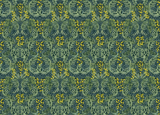 Verdant Mosaic Floral Wallpaper