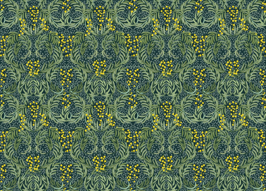 Verdant Mosaic Floral Wallpaper