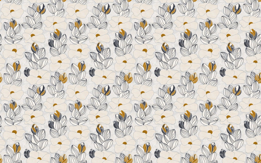 Whimsical Water Lilies Wallpaper in your room — zoomed