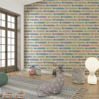 Cream background with colorful fish
