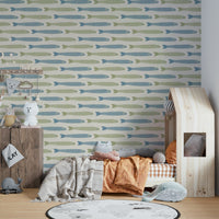 Playful retro wallpaper for kitchen
