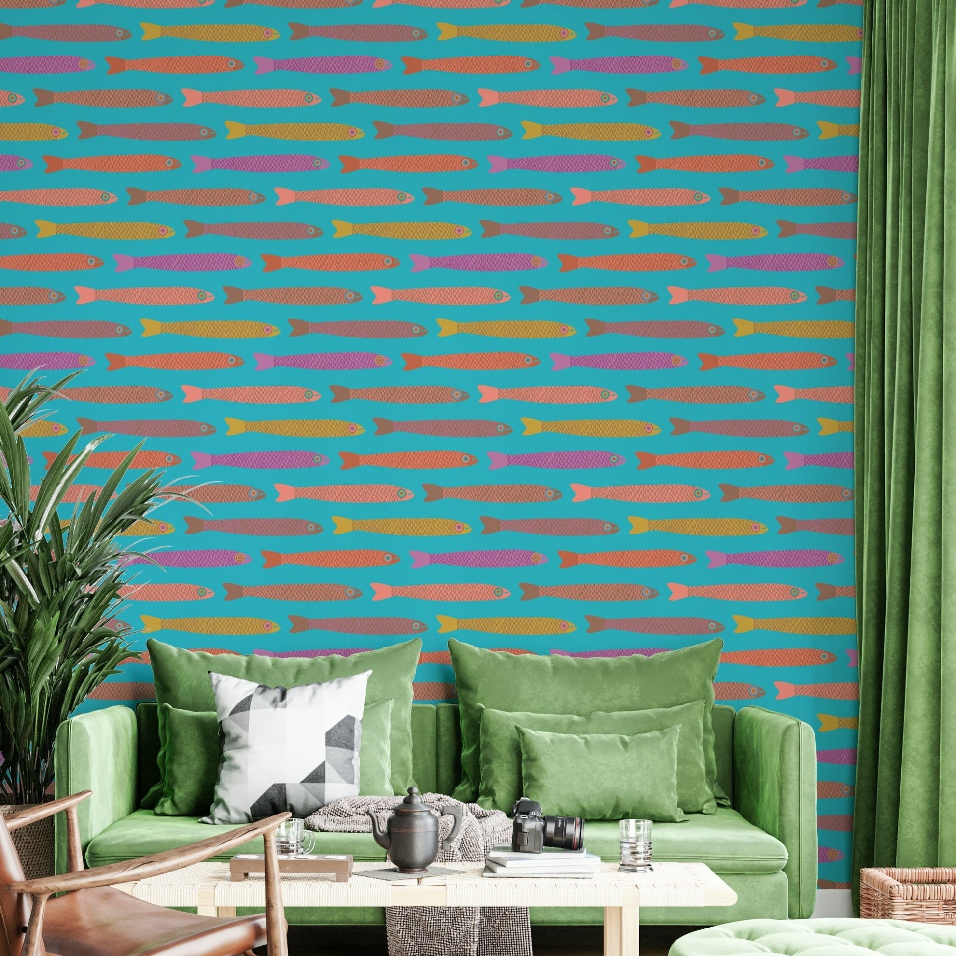 Playful kitchen wallpaper for walls
