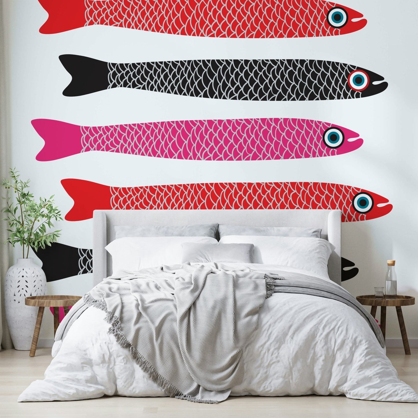 Hand-drawn fish on white background
