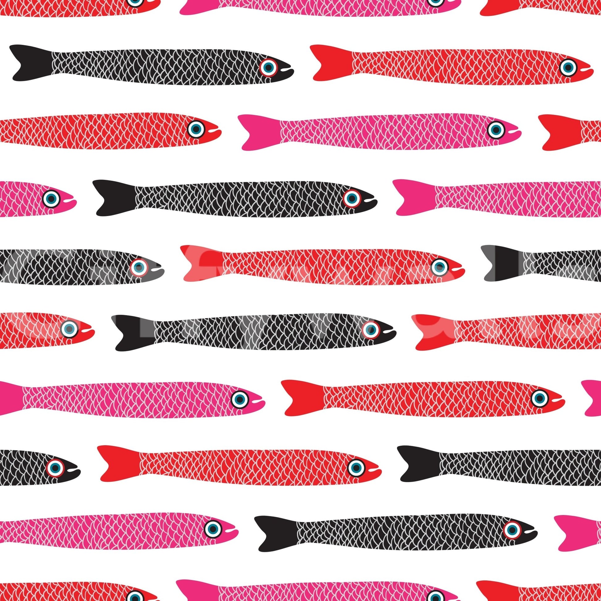 Unique fish wall mural style
