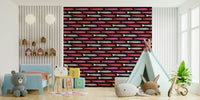 Vintage seafood pattern wall mural
