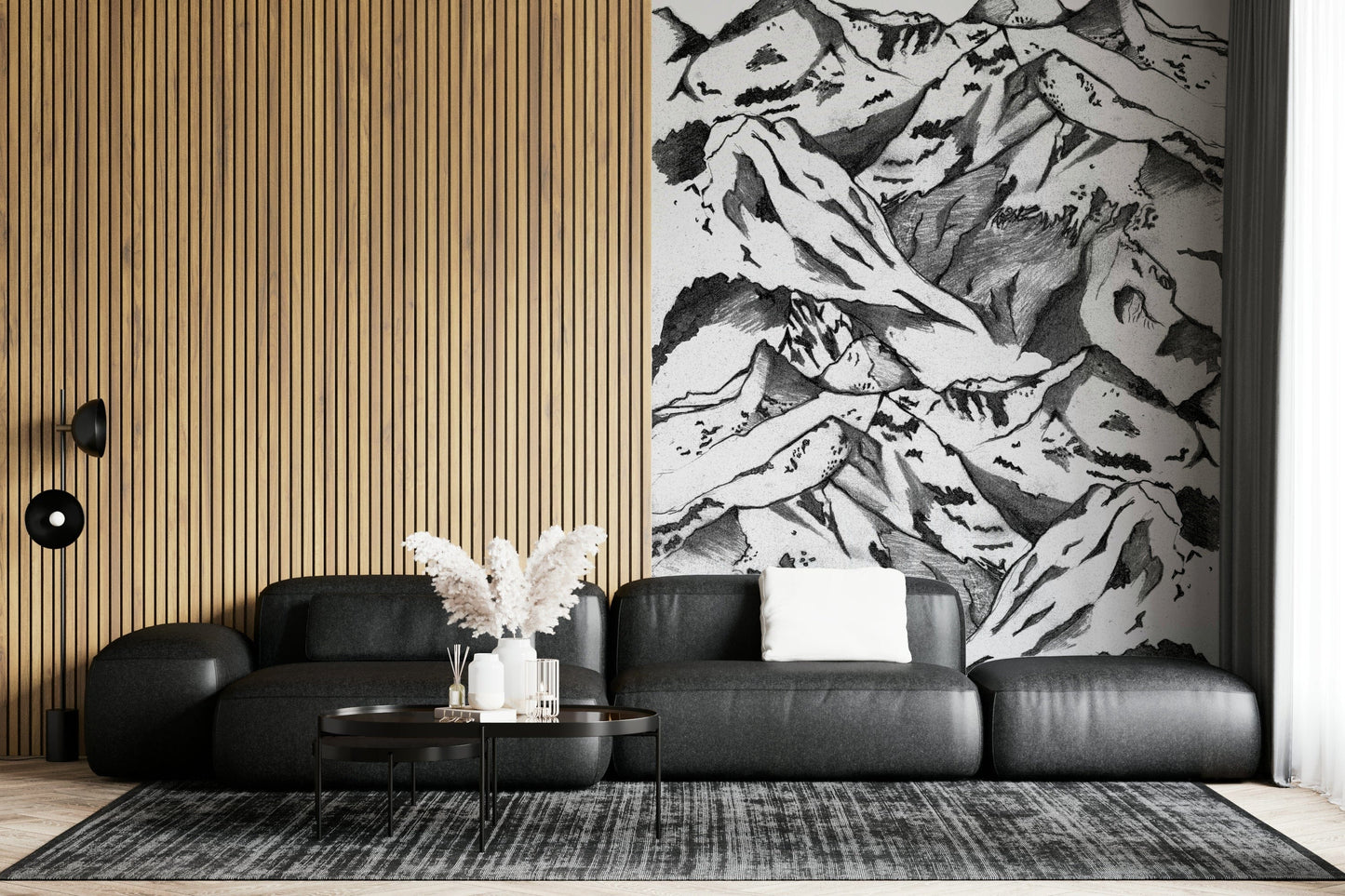 A beautiful Andes mountain wallpaper mural for a modern home.

