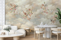 Soothing cloud mural for interiors
