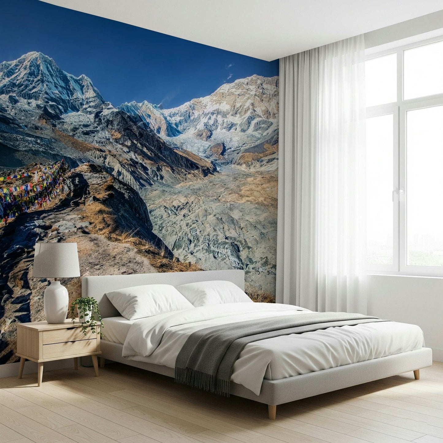 Prayer flags Annapurna Conservation Area peel and stick wallpaper
