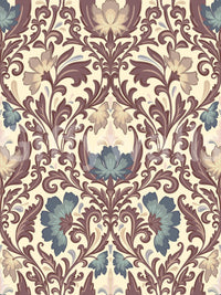 Victorian Antique Floral Flourish wall art sophisticated pattern.