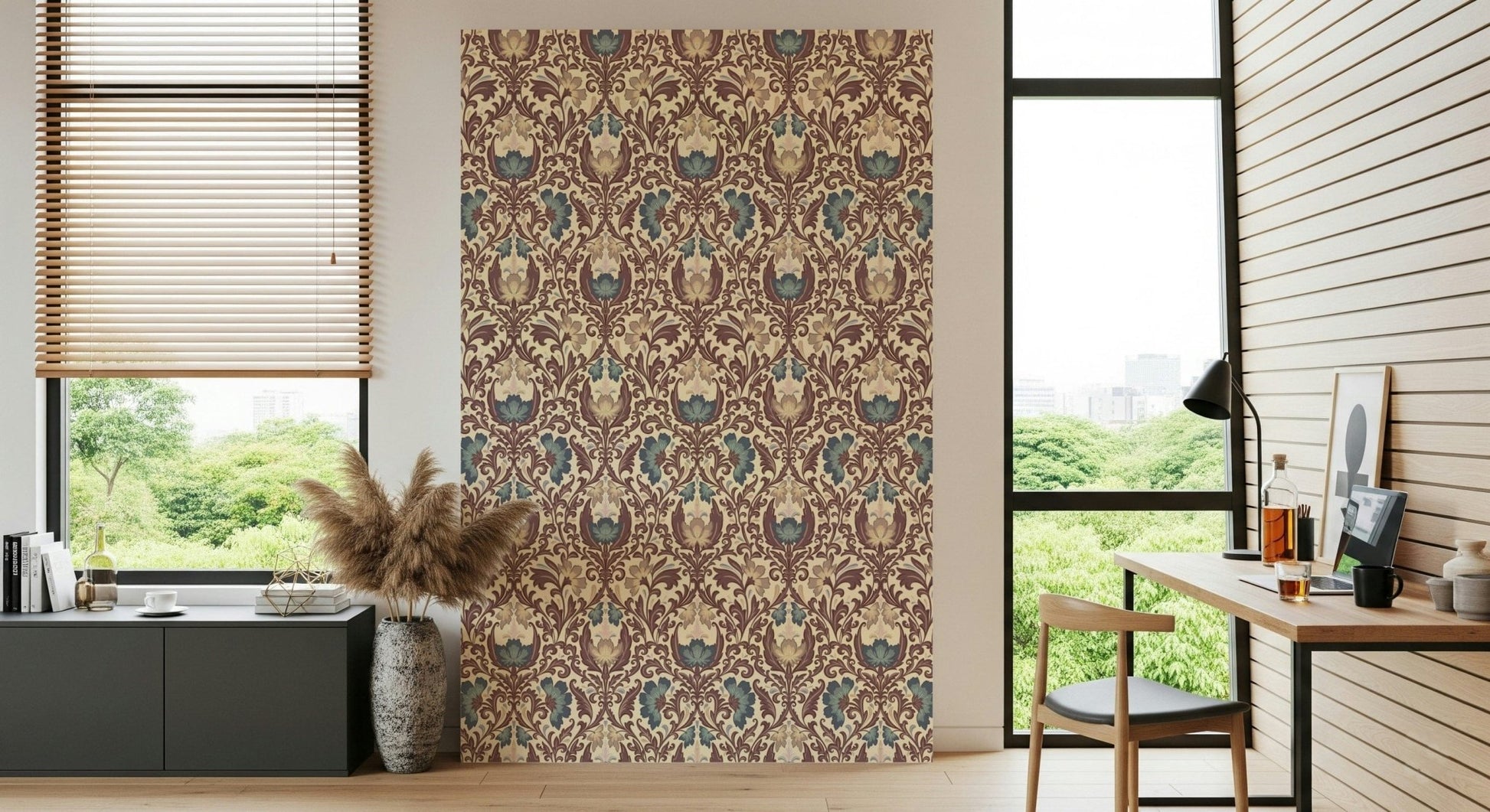 Classic Antique Floral Flourish design elegant living spaces.