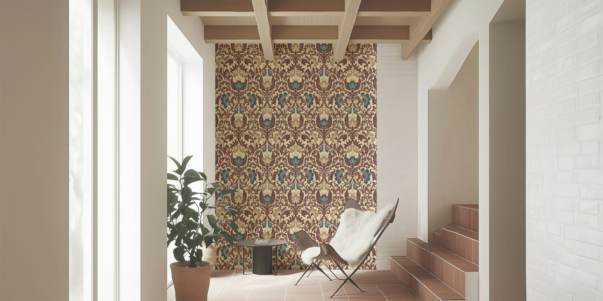 Ornate flourish pattern, Antique Floral design for walls.