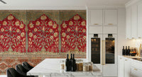 Antique Garden Tapestry Wall Mural used to create a focal point in a master suite.