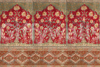 Faded floral wallpaper for a feature wall in a contemporary kitchen diner.