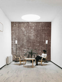 Rustic mural wallpaper with worn effect
