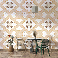 Close-up of classic apricot tile pattern


