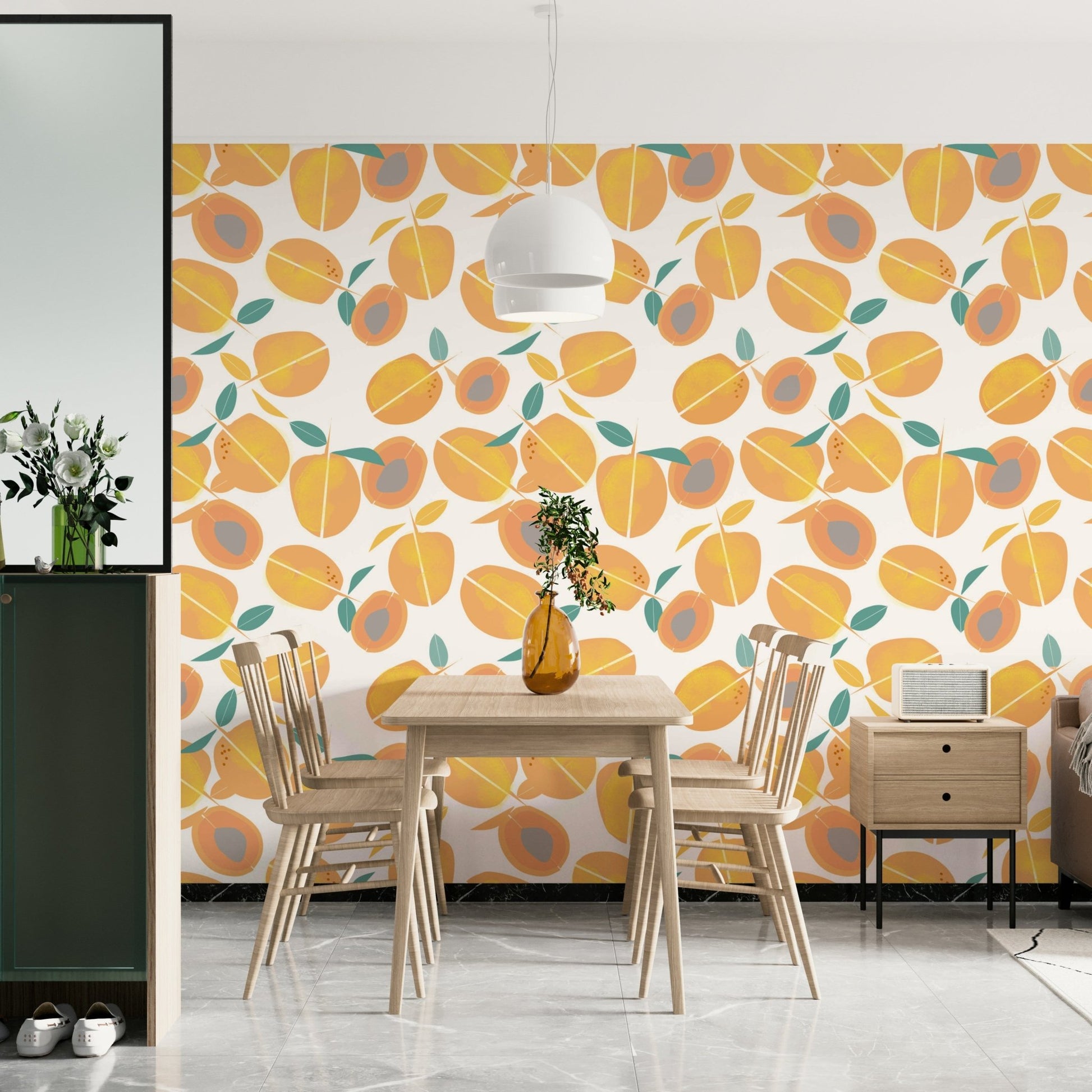 Natural fruit-themed wall mural
