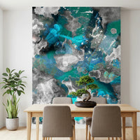Durable Aqua Mundi wall mural suitable for modern dining spaces
