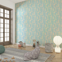 A beautiful tropical foliage wall mural for a living room.

