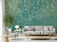 Calm aqua swirl wall mural with smooth movement