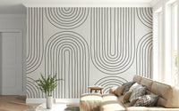 Modern Arched Simplicity mural. Concentric rainbow shape pattern. Stylish wall finish.