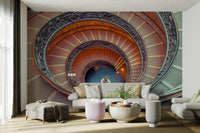 Neutral tone architectural wallpaper

