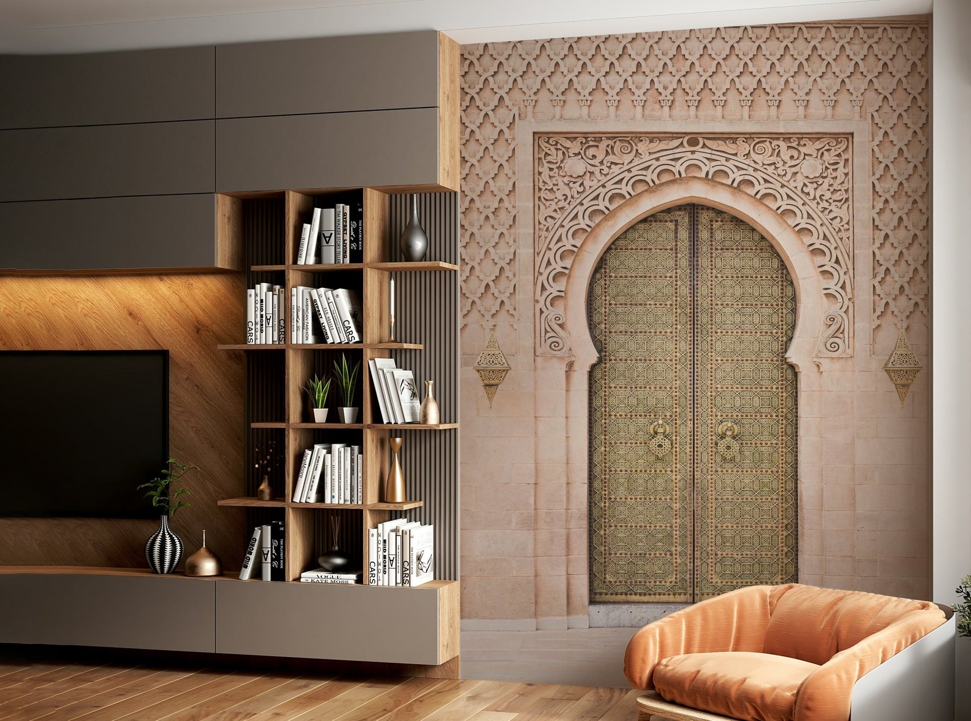 Sense of depth, elegance, and inviting entry.

