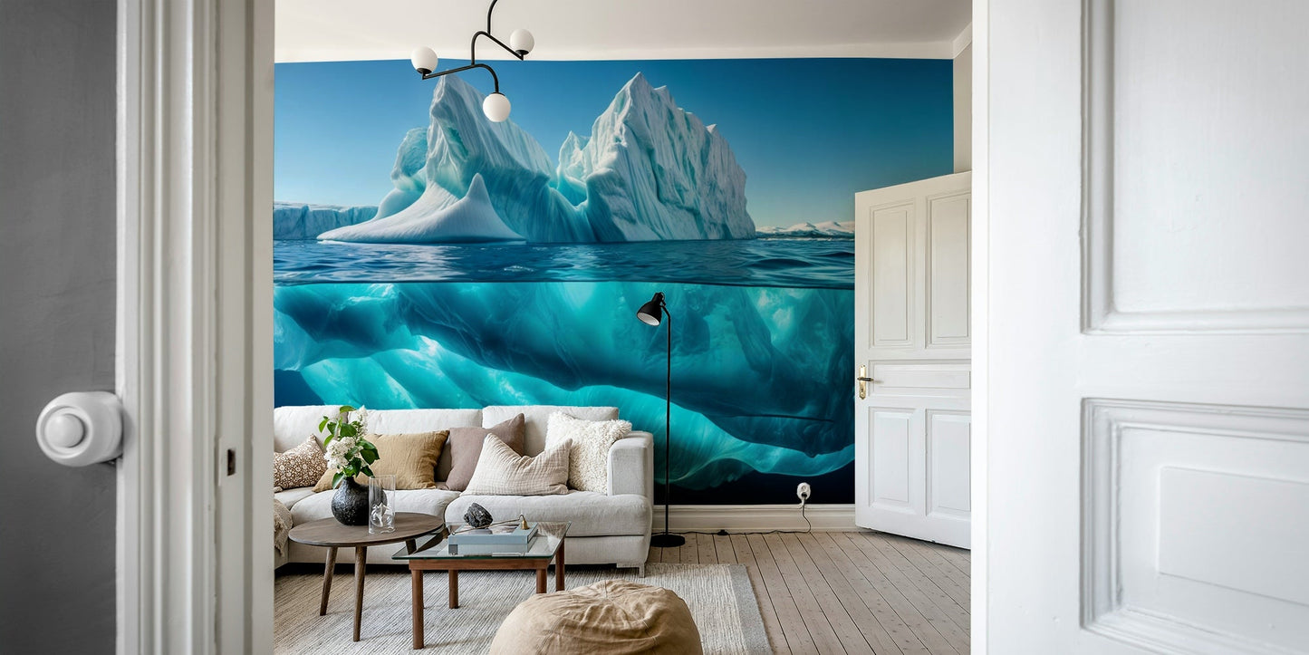 The colors are soft, muted tones of blue, white, and gray.

