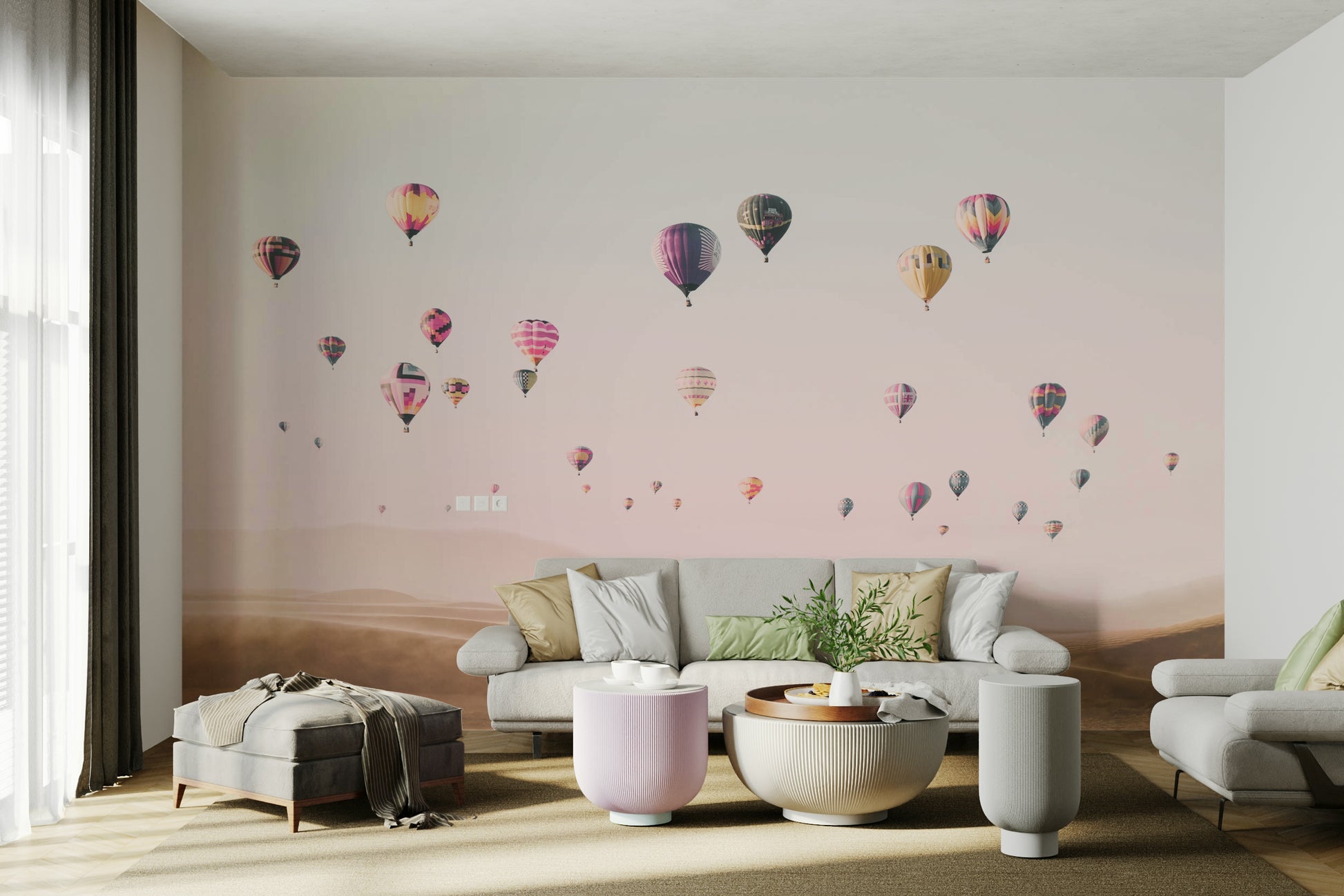 Illustrated world map mural for kids’ learning

