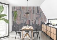 Modern concrete wallpaper with chic lines