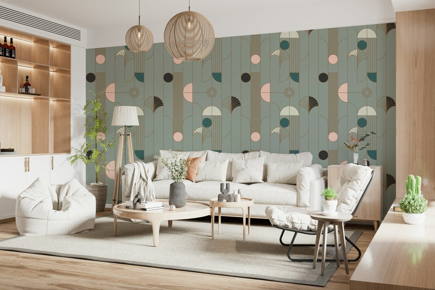 Art Deco Geometric Harmony Wallpaper⁠