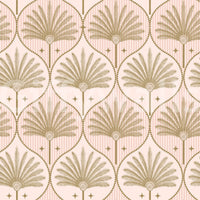 Palm tree mural with structured stripe layout
