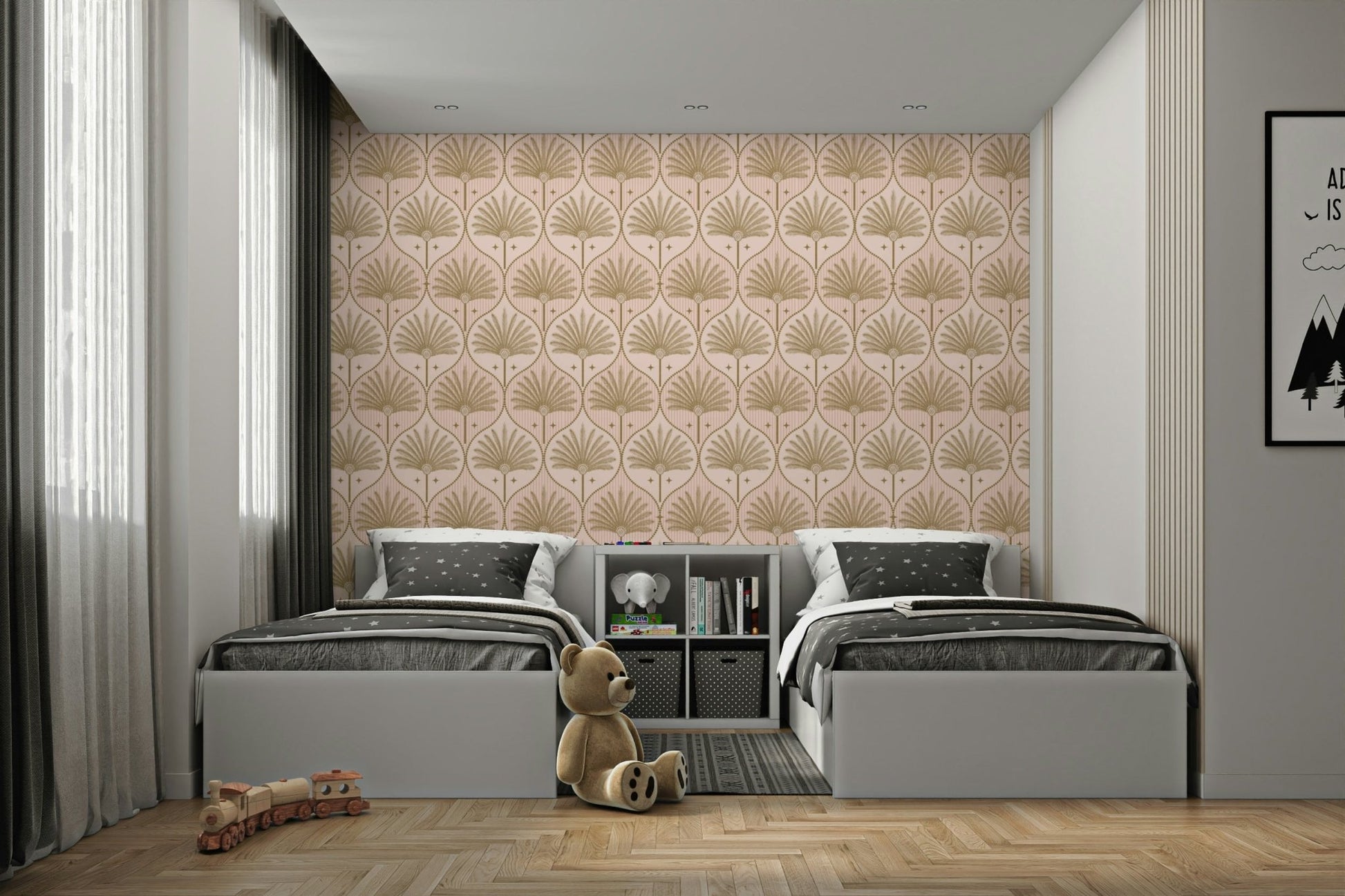 Pink striped wallpaper for stylish interiors
