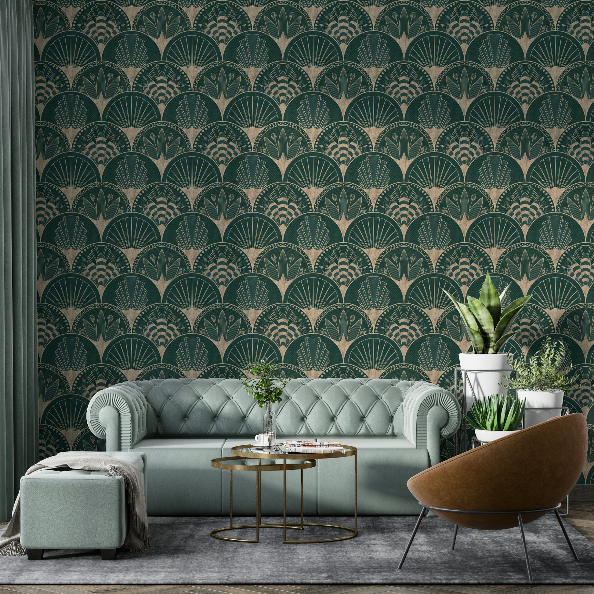Fan motif wall mural

