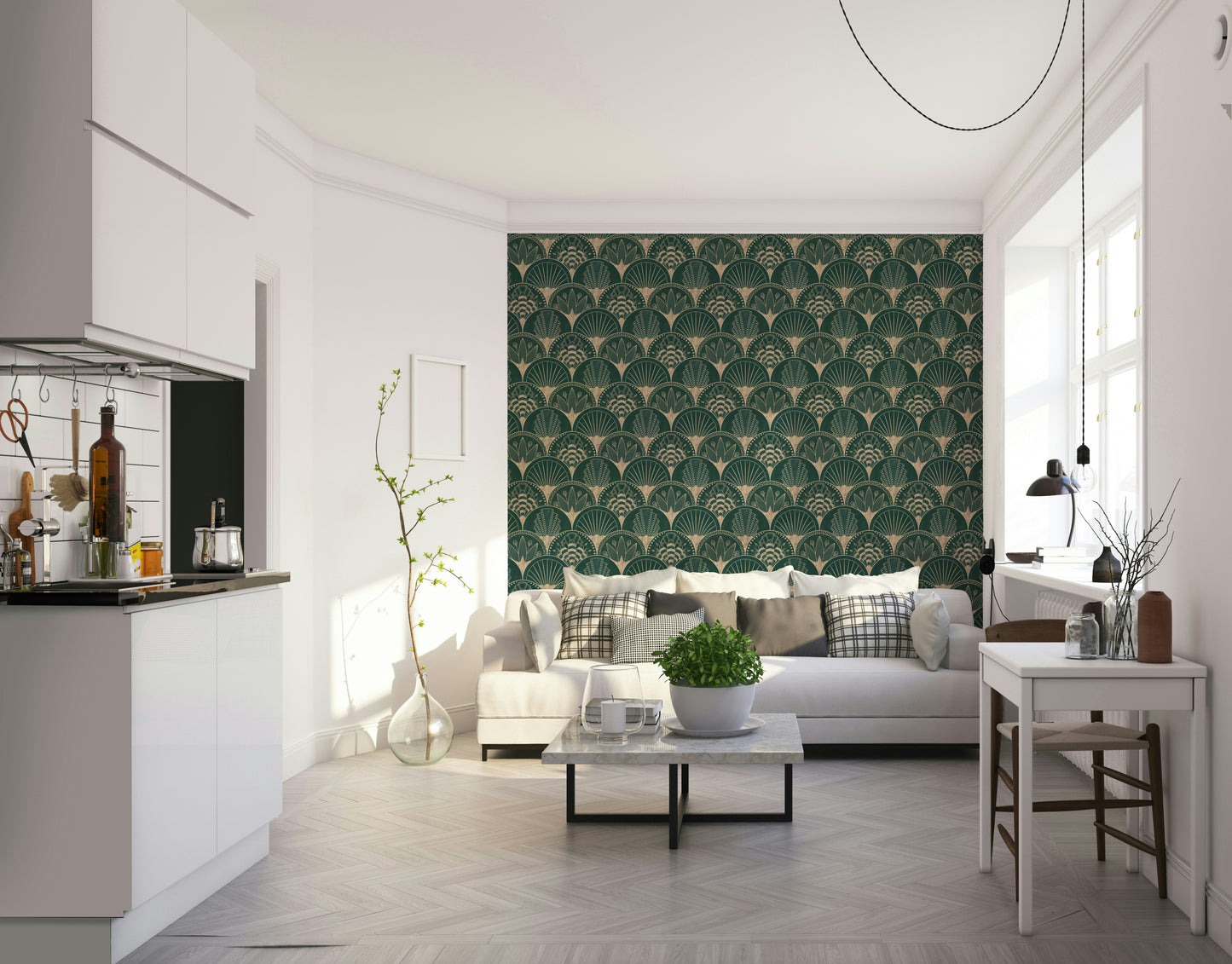 Elegant golden wall pattern

