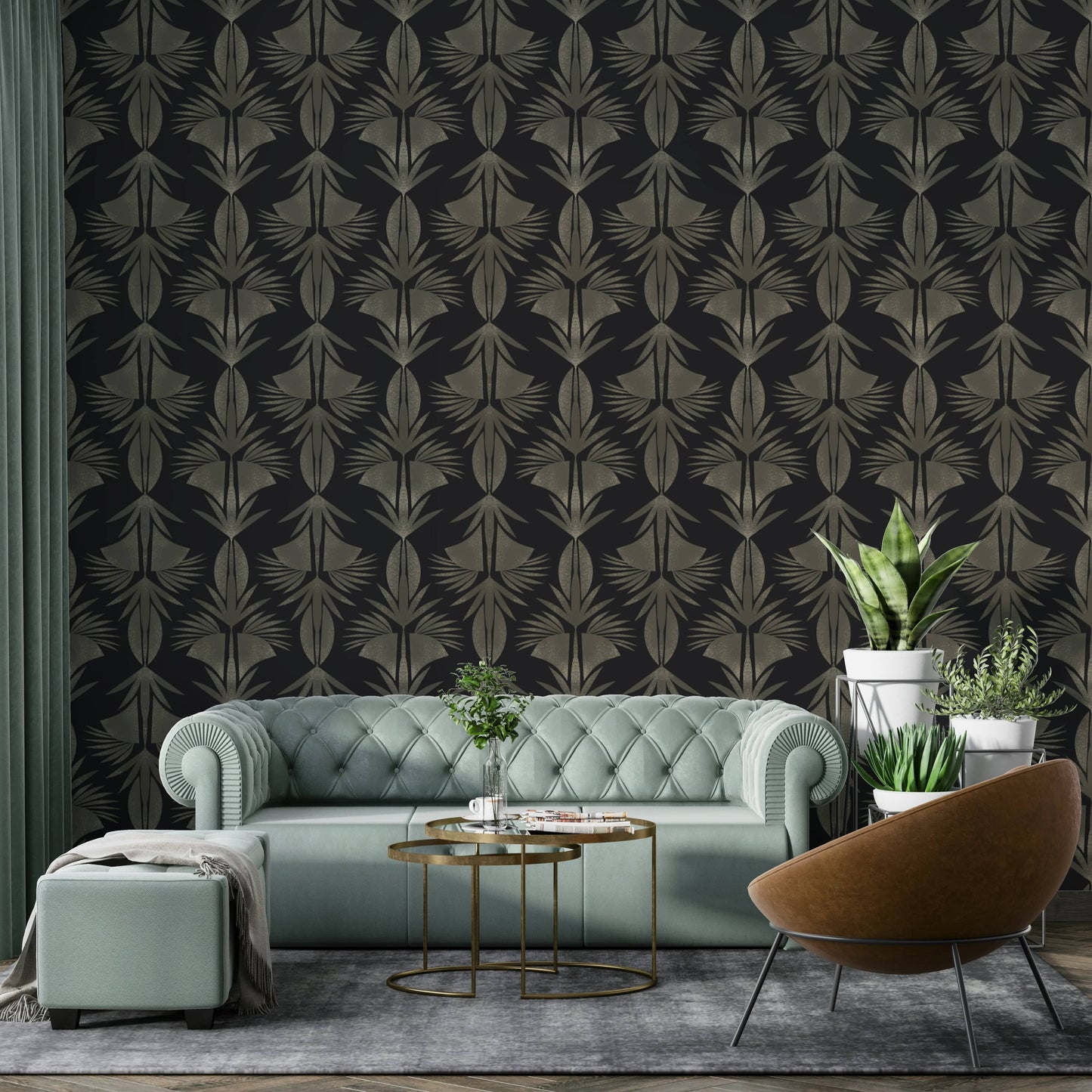 An artistic nature inspired mural for home decor.

