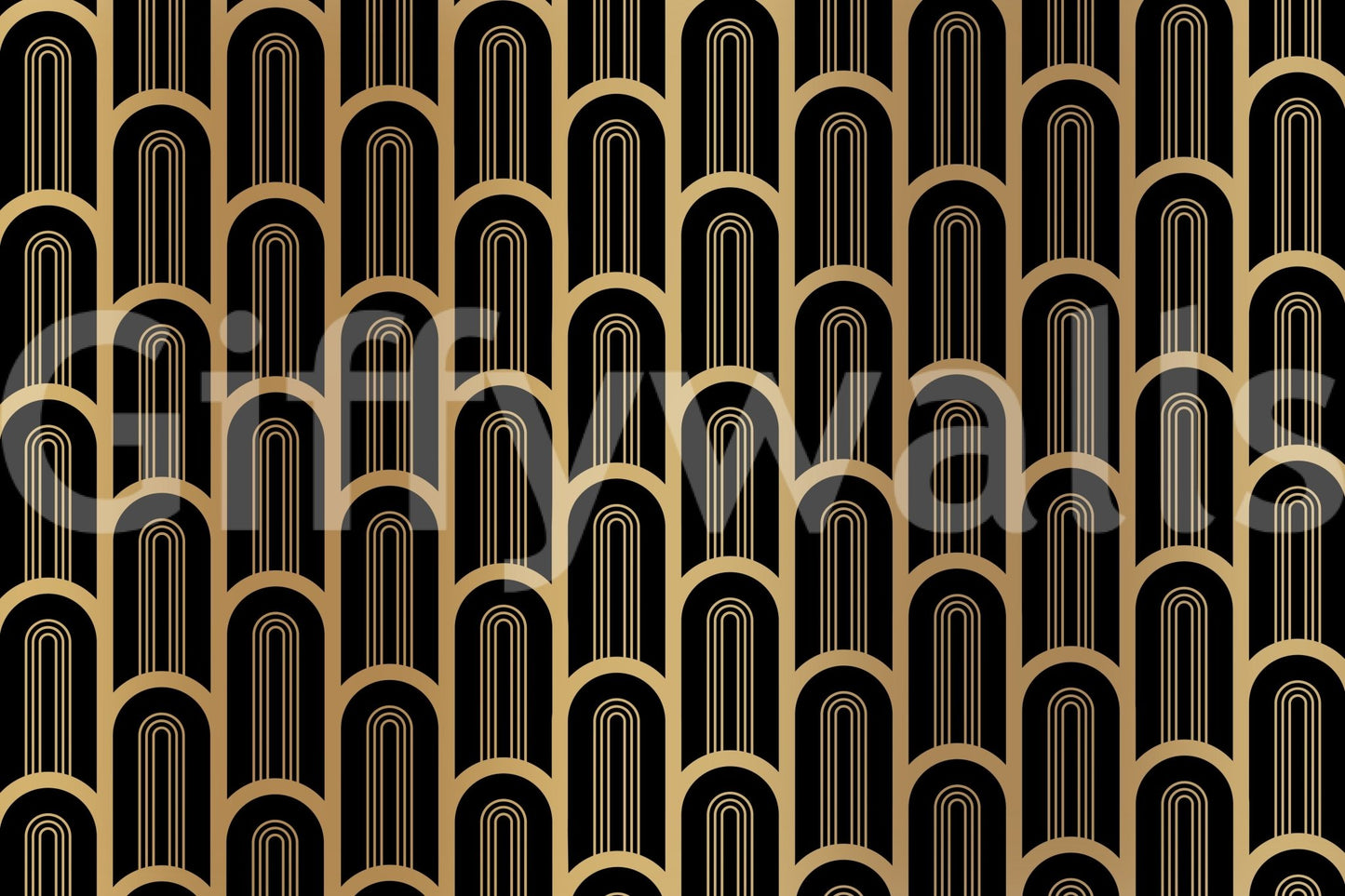 Luxurious Art Deco pattern mural for formal spaces.

