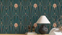 Art Deco Teal & Rose Gold Geometric - The New Twenties