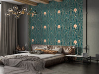 Art Deco Teal & Rose Gold Geometric - The New Twenties