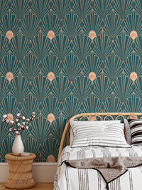 Art Deco Teal & Rose Gold Geometric - The New Twenties
