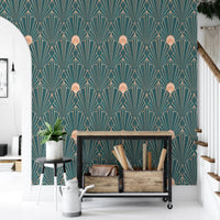 Art Deco Teal & Rose Gold Geometric - The New Twenties