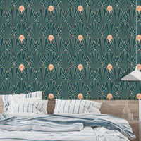 Art Deco Teal & Rose Gold Geometric - The New Twenties
