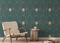 Art Deco Teal & Rose Gold Geometric - The New Twenties