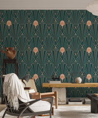 Art Deco Teal & Rose Gold Geometric - The New Twenties
