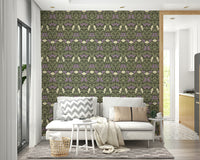 Pastel floral wallpaper in Art Nouveau elegance

