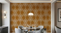 Elegant stylized insect leaf wall mural vintage graphic design appeal.